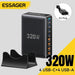 320W GaN 8‑Port Desktop Charger — 4×USB‑C & 4×USB‑A, 100W PD