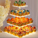 Acrylic 3/4-Tier Square Cake & Cupcake Stand with LED Lights
