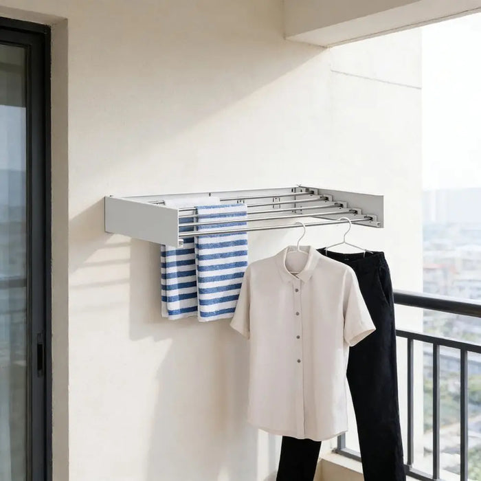 Carbon Steel Invisible Wall-Mounted Clothes Drying Rack — 60cm Hidden Foldable, Heavy-Duty