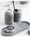 5-Piece Bathroom Accessory Set — Lotion Dispenser, Toothbrush Holder, Tumbler, Soap Dish & Tray (Beige or Grey)