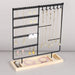 Metal Jewellery Organiser Stand with Wooden Tray — Multi‑Functional Storage