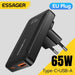 Essager Ultra-Thin 65W GaN Pro Travel Charger — PD3.0 & QC4.0, USB‑C/USB‑A