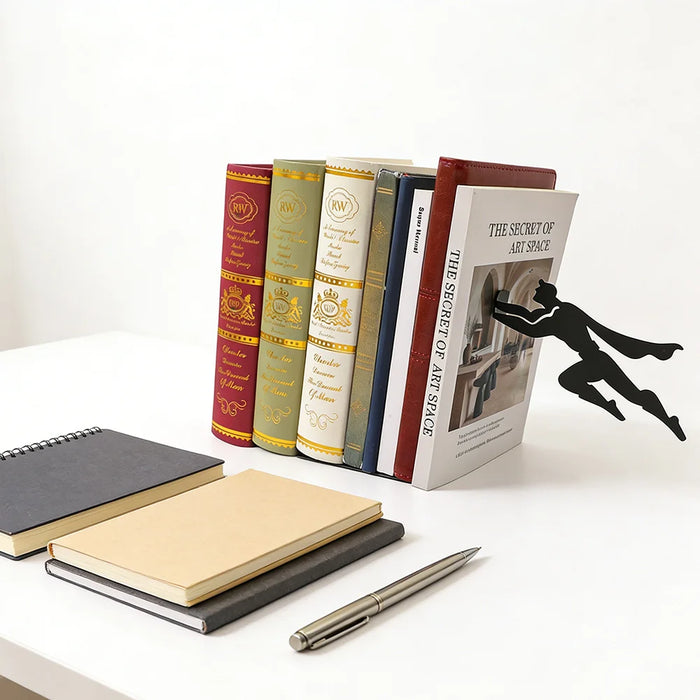 Superhero Metal Bookend — Floating Kids Wall Bookshelf (Model B001)