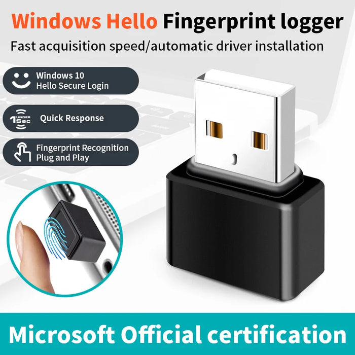 Mini USB Metal Fingerprint Reader for Windows Hello (FP200/WA27)