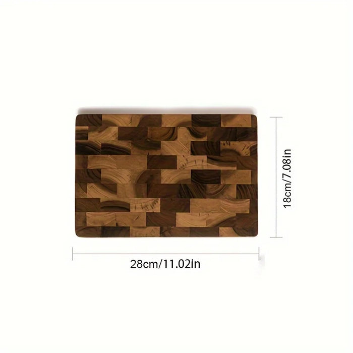 Large Wooden Chopping Board – Camellia Wood, Heavy‑Duty Grain (28 x 18 cm)
