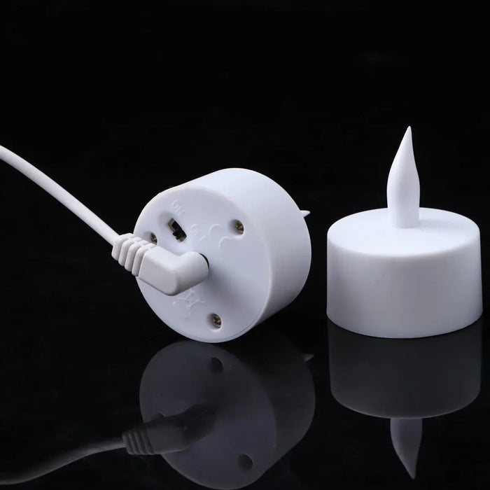 Rechargeable LED Tea Candles — Warm Yellow Flameless Pillars (1–4 pcs)
