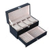 4‑Position Double‑Layer PU Leather Jewellery & Watch Storage Box