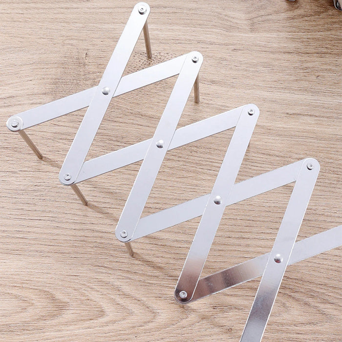 Retractable Stainless Steel Pot Lid & Plate Rack — Foldable Kitchen Storage