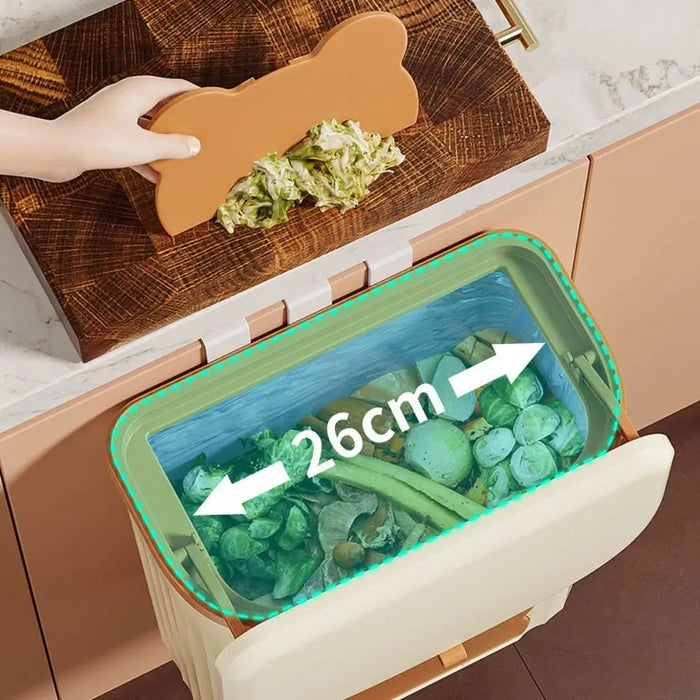 Cabinet Compost Bin with Lid — 6L or 10L, Wall‑Mount or Free‑Standing