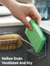Stainless Steel Suction Cup Sponge Holder — Sink Caddy (Grey Silver / Black)