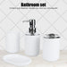 4‑Piece Plastic Bathroom Accessory Set — Soap Dispenser, Storage & Rinse Cups, Soap Dish