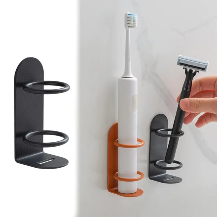 Adhesive Wall-Mounted Electric Toothbrush Holder — Steel, No-Drill