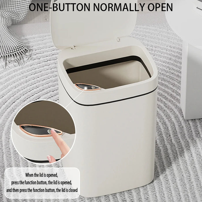16L Motion Sensor Bin with Lid — Touchless Automatic Bin for Kitchen, Bedroom, Office & RV
