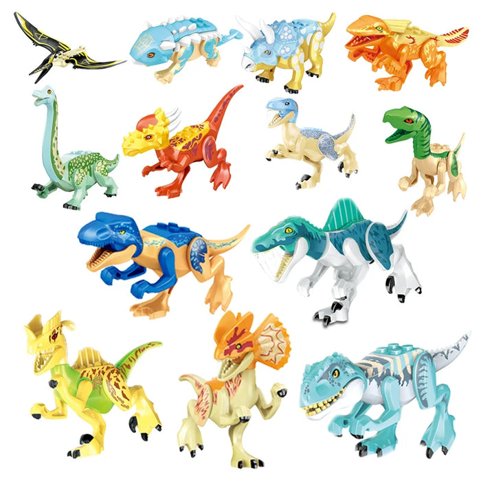 Jurassic Dinosaur Building Set — Triceratops, Velociraptor, T‑Rex, Indominus (Age 6+)