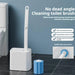 Disposable Toilet Brush Kit — Long Handle & Wall‑Mount Holder