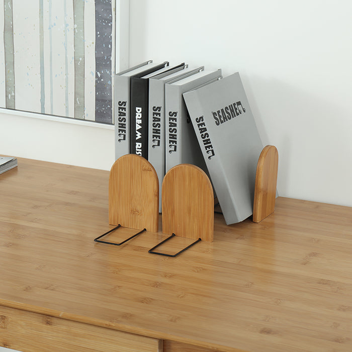 Nature Bamboo Desktop Bookends – Bamboo Book Stand (S & L)