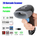 U20 Bluetooth/Wired 1D & 2D Handheld Barcode Scanner – Portable CMOS QR Reader