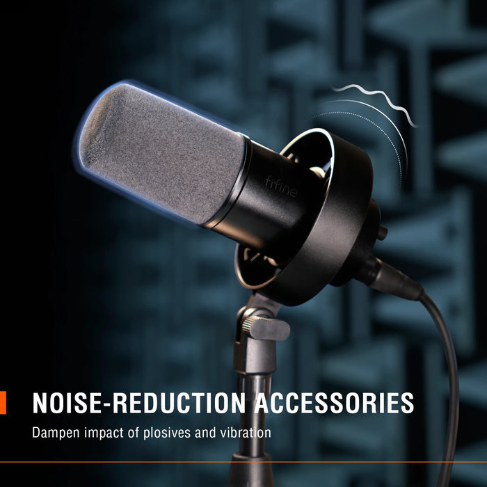 USB/XLR Dynamic Desk Microphone with Shock Mount, Touch Mute & Headphone Monitoring - K688