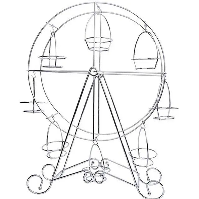 Metal Ferris Wheel Cupcake Stand — 8-Cup Display for Weddings & Parties