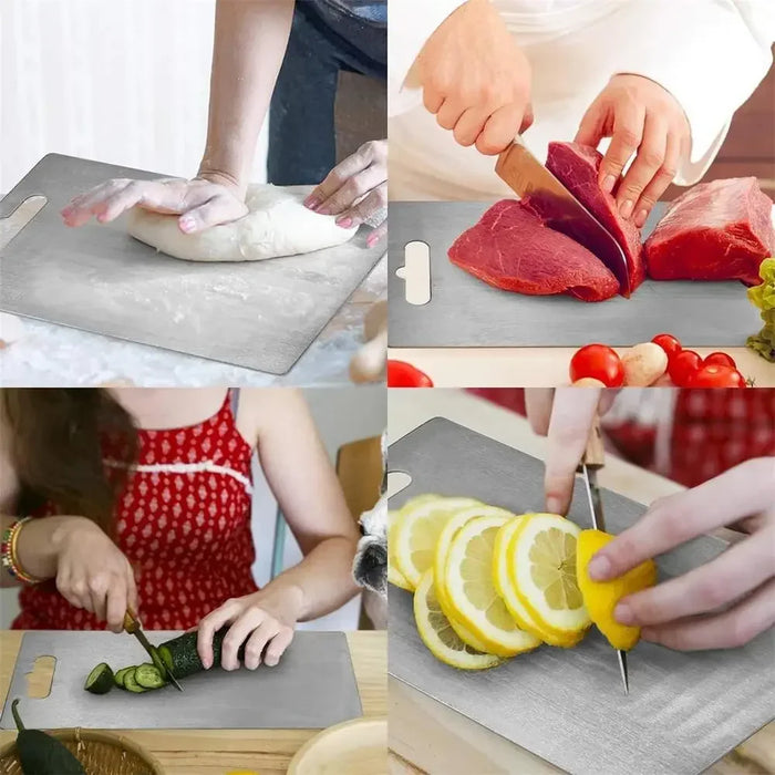 Stainless-steel Cutting Board — Thickened, Double-sided Food‑Grade Chopping Board