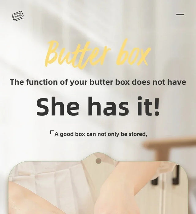 Airtight Butter Slicer & Keeper with Lid — Cutter and Fridge Storage Dish