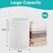 Large Tall Woven Storage Basket – Foldable Cotton Rope Laundry Hamper