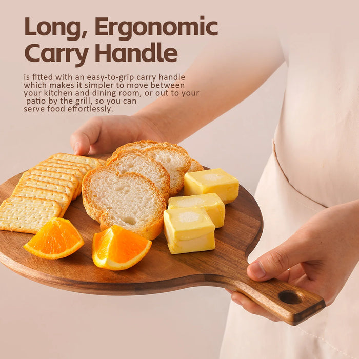 Acacia Wood Chopping & Charcuterie Board — Decorative Wooden Serving Board