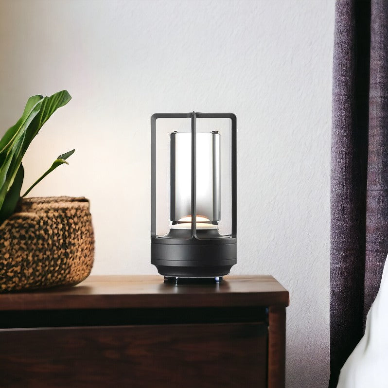 Candeeiro de Secretária e Mesa Nórdico Moderno em Metal Sem Fios - Sem Fios, Recarregável, LED com Controlo Tátil e Função de Dimerização, Adequado para Quarto, Casa, Exterior - Luz Noturna Ideal para Restaurante e Uso Doméstico