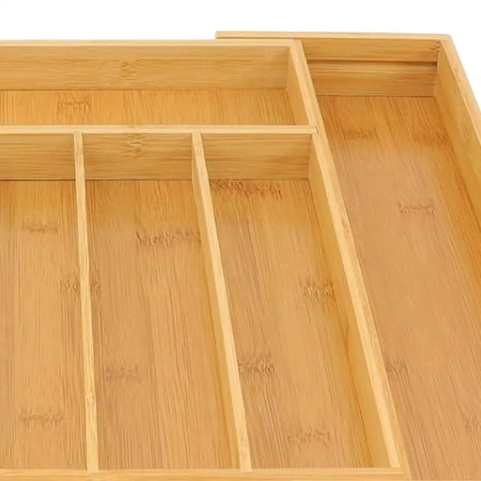 Adjustable Wooden Cutlery Tray Drawer Organiser — Expandable Divider
