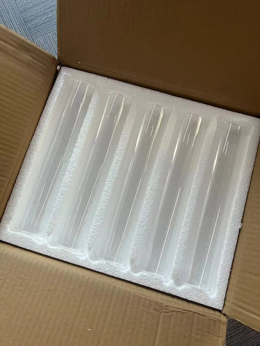 Set of 10 Glass Hurricane Candle Sleeves — 5cm x 27cm
