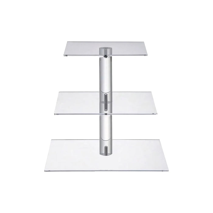 Acrylic 3/4-Tier Square Cake & Cupcake Stand with LED Lights