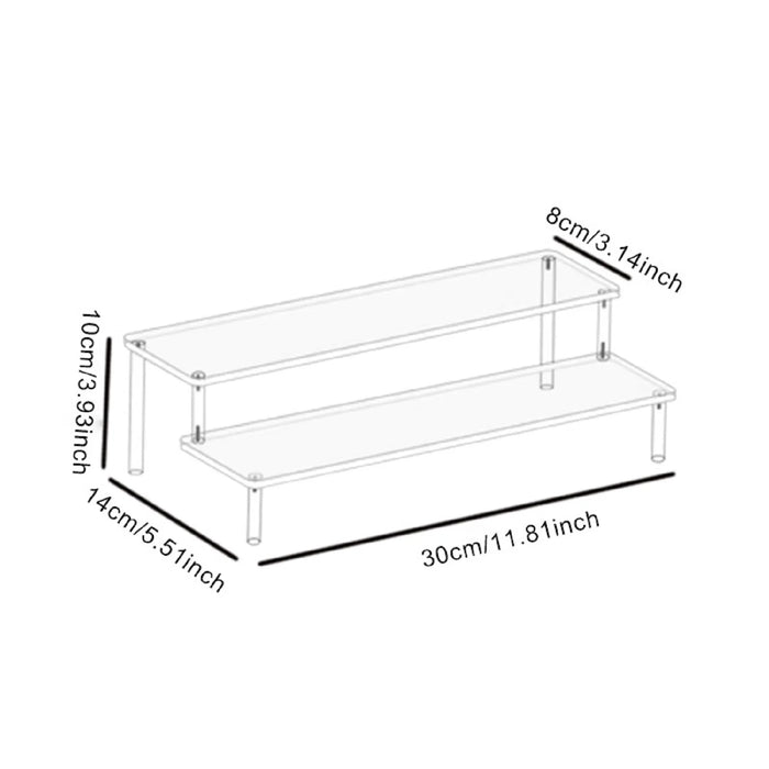 Transparent Acrylic Display Stand — 1–4 Tier Trapezoid Rack for Cupcakes, Perfume & Dolls