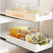 Pull-Out Kitchen Drawer Rack with Slide Rails — 43cm Stainless Steel Organiser (White)