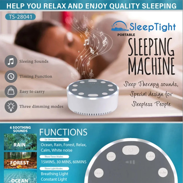 White Noise Sleep Speaker with Breathing Ambient Light & Timers