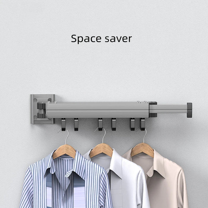 Retractable Wall-Mounted Clothes Hanger — Aluminium Folding Drying Rack