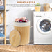 Bamboo Laundry Basket with Lid & Removable Liner, 36×36×50cm (14.2×19.7in)