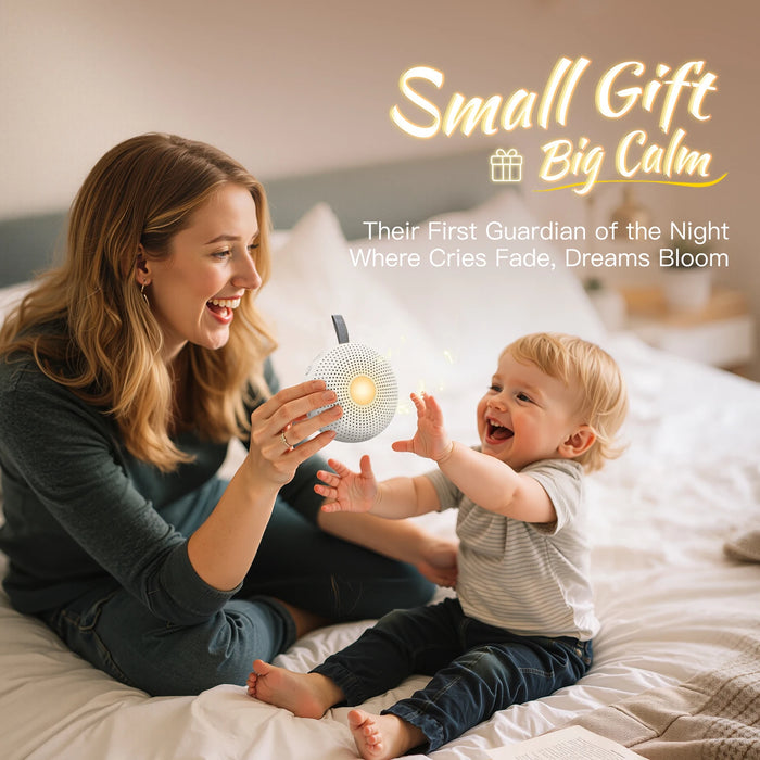 Portable Sleep Sound Machine for Baby & Adult — 15 Sounds, Cry Detection, Night Light, Timer (Rechargeable)