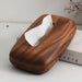 Walnut Wood Tissue Box Cover – Rectangular with Removable Lid, Minimalist Home Décor