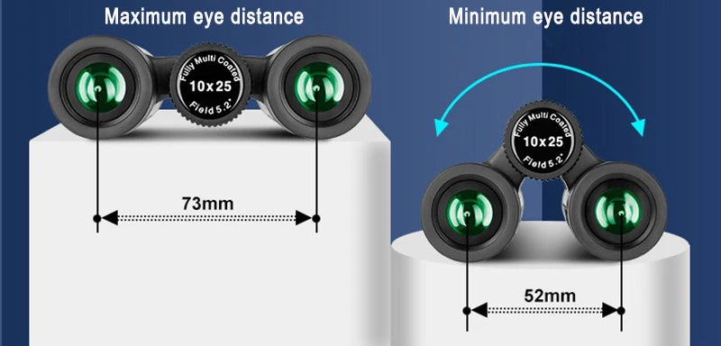 10x25 Compact Binoculars – Pocket Waterproof BAK4 Prism for Adults & Kids