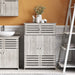 Modern Wooden Freestanding Bathroom Cabinet - Grey Oak, 60 x 30 x 85cm