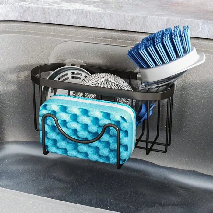 Multifunctional M‑Shaped Sponge Holder — Kitchen Sink Caddy Organizer, Rustproof Iron Sponge Caddy