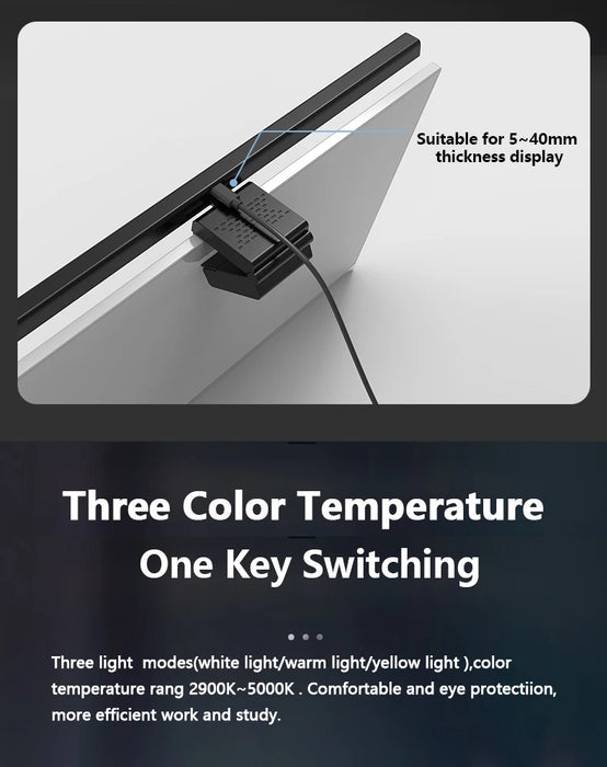 50cm Monitor Light Bar — USB Screen-Hanging Desk Lamp with Stepless Dimming