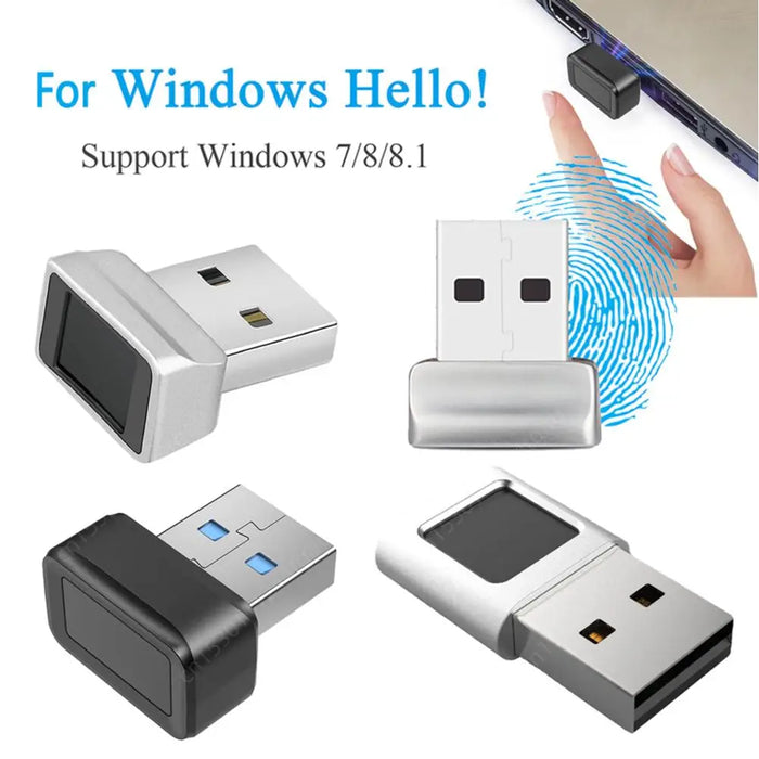 USB Fingerprint Key U5/U7/U8 — 360° Biometric Reader for Windows Hello (Win 10/11)