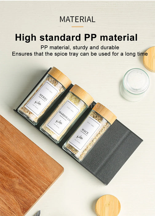 4 Layers Kitchen Spice Drawer Organizer Adjustable Spice Rack for Spice Jars Seasoning Bottles Cabinet Pantry Kitchen Organizer