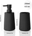 2-Piece Bathroom Set – Soap Dispenser & Toothbrush Holder, Striped Black