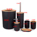 6-Piece Bamboo & Plastic Bathroom Set — Bin, Toilet Brush, Lotion Pump, Soap Box, Toothbrush Cup & Mouth Cup