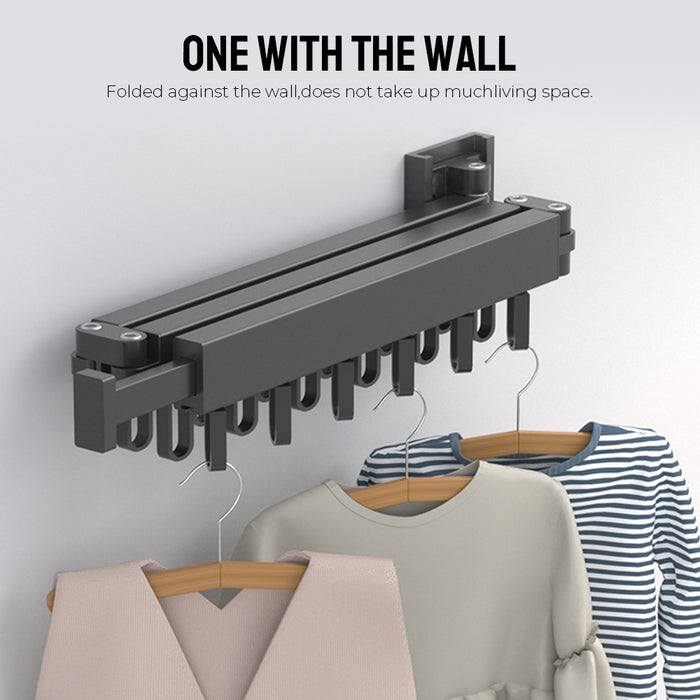 Retractable Wall-Mounted Folding Clothes Hanger — Aluminium, Indoor & Outdoor