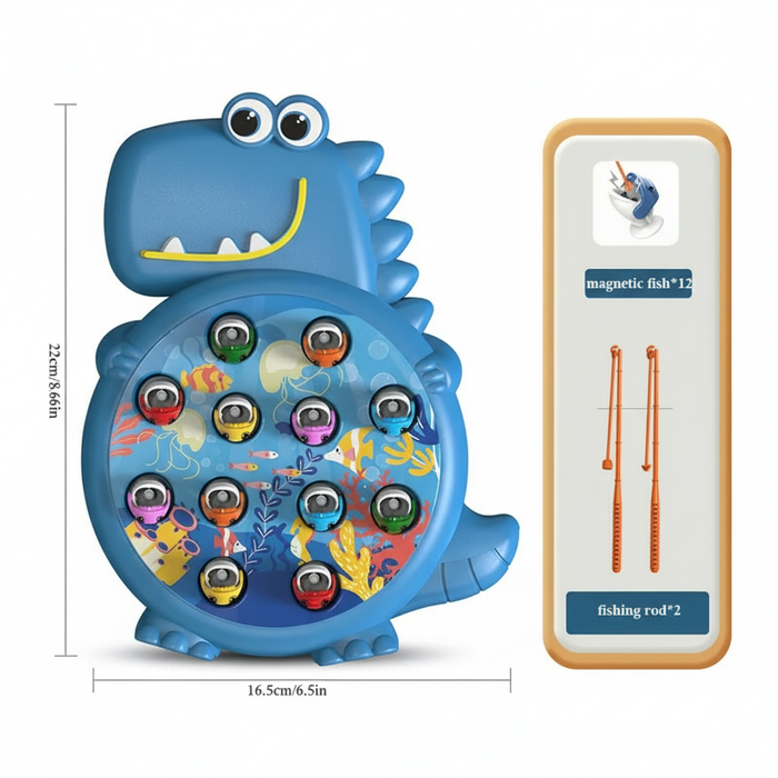 Dinosaur Magnetic Fishing Game — Montessori Rod Toy for 3–6 Years
