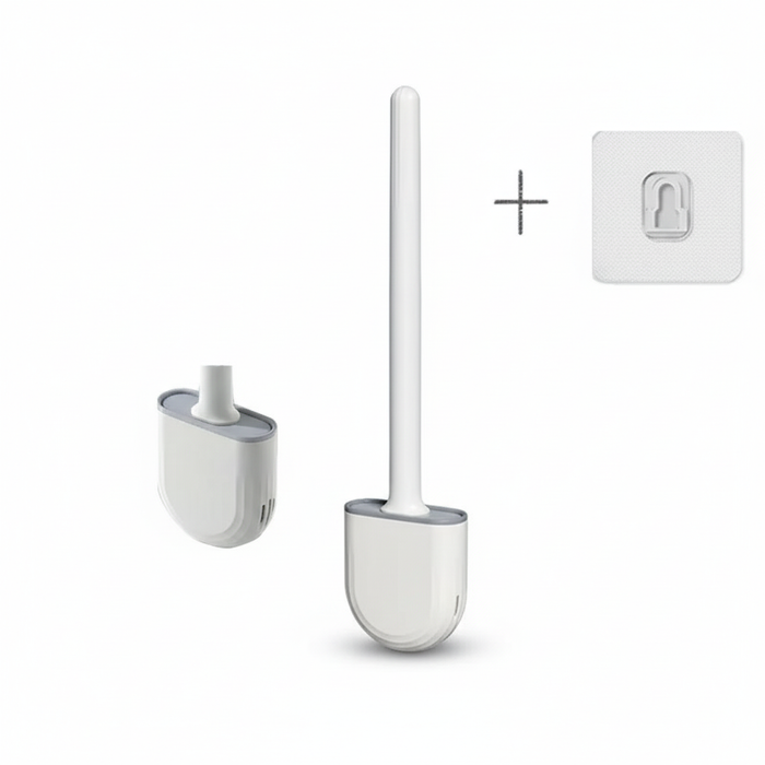 Silicone Soft‑Bristle Wall‑Mounted Toilet Brush with ABS Handle