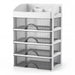 PP 5-Layer Drawer Makeup Storage Box – Multi-layer Cosmetic Organiser (White / Pink)